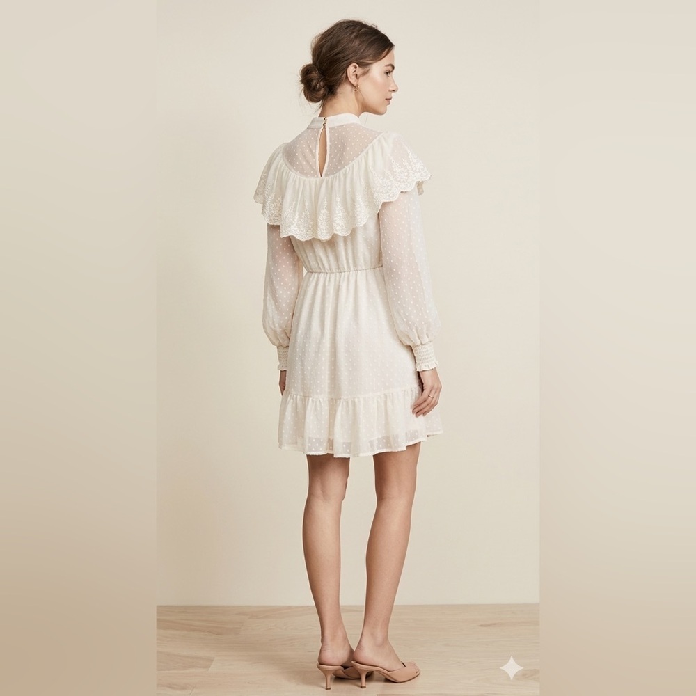 SHEIN Elegant White Ruffle Dress